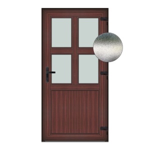 Usa Aruba, PVC & termopan, 100x190cm, mahon, dreapta, Klass, 7cm, 6 camere, sticla mata nisip alb