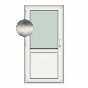Usa Hamburg, PVC & termopan, 70x180cm, alba, stanga, Klass, 6cm, 4 camere, sticla nisip alb mat