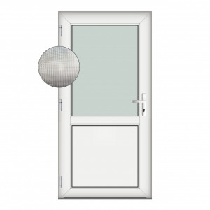 Usa Hamburg, PVC & termopan, 90x180cm, alba, stanga, Klass, 6cm, 4 camere, sticla krizet alb mat