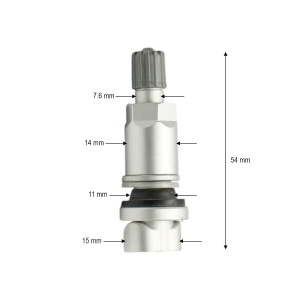 Valva roata tubeless argintie 54mm compatibila senzor TPMS-01, DISVH13