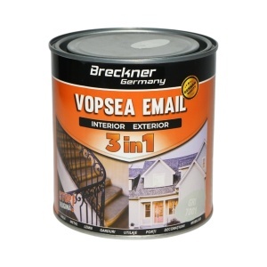 Vopsea email anticoroziva 3 in 1 gri 7001 pe baza de solvent, direct pe rugina, interior si exterior 1L Breckner Germany,BK89019