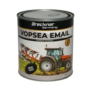 Vopsea email anticoroziva 3 in 1 negru trafic 1K pe baza de solvent 1L, direct pe rugina, interior si exterior Breckner Germany, BK89061