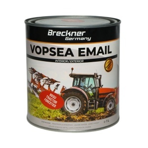 Vopsea email anticoroziva 3 in 1 rosu Tractor Forestier 1K pe baza de solvent 1L, direct pe rugina, interior si exterior Breckner Germany, BK89068