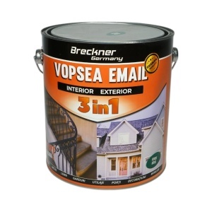 Vopsea email anticoroziva 3 in 1 verde 6016 pe baza de solvent 3.5L, direct pe rugina, interior si exterior Breckner Germany, BK89044