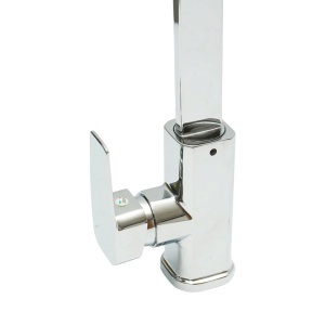 Baterie chiuveta bucatarie cu pipa inalta patrata, monocomanda, crom lucios, aliaj zinc, furtunuri incluse, DISVM28 - Img 11