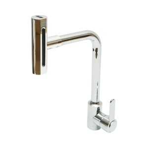 Baterie chiuveta bucatarie tip cascada, 4 functii de curgere, pipa rotativa 360 grade, monocomanda, crom lucios, aliaj zinc, furtunuri incluse, DISVM49