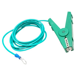 Cablu de racordare cu clema crocodil verde pentru gard electric, Cod: DISCZ48
