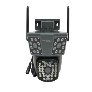 Camera de supraveghere 3 lentile, 3 obiective 6 MP, WIFI 2.4GHz, rotire 360 grade PTZ cu senzor de miscare, alarma, detectie umana si aplicatie IPC360 Home, BRECKNER GERMANY, BK79711