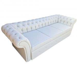 Canapea Extensibila Chesterfield, 250x100x75cm, 3 locuri, Cayenne 1112 Cream, Glasspandoor - Img 1