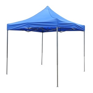 Cort pavilion pliabil 2.5x2.5m albastru impermeabil, inaltime reglabila, cadru metalic Breckner Germany, BRECKNER GERMANY, BK76214