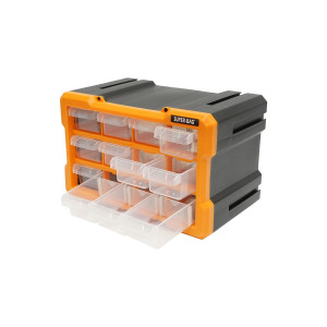 Cutie depozitare galbena din plastic modulara, 12 sertare 158x266x170mm, Cod: BK78048G, Breckner Germany - Img 4