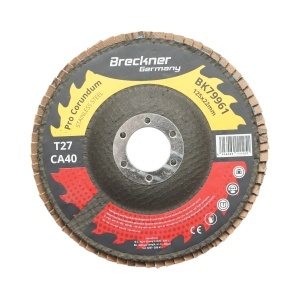 Disc lamelar abraziv corund T27 CA40, 125x22mm pentru slefuire/polizare inox si metal , Cod: BK79961, Breckner Germany
