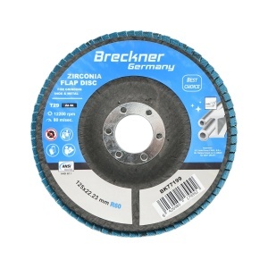 Disc lamelar abraziv cu zirconiu pentru polizat metal inox P60, 125mm Breckner Germany, BRECKNER GERMANY, BK77199