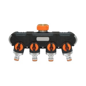 Distribuitor 4 cai cu robineti, conectori 1/2 si adaptor robinet 1/2-3/4 furtun gradina, DISTP15