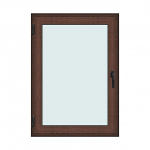 Fereastra 100x140cm, 1 canat, maro, nuc, stanga si rabatare, Klass, 7cm, 6 camere, 2 garnituri
