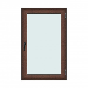 Fereastra 100x160cm, 1 canat, maro, nuc, dreapta si rabatare, Klass, 7cm, 6 camere, 2 garnituri - Img 1