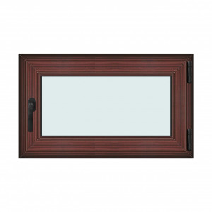 Fereastra 100x60cm, 1 canat, mahon, dreapta si rabatare, Klass, 7cm, 6 camere, 2 garnituri