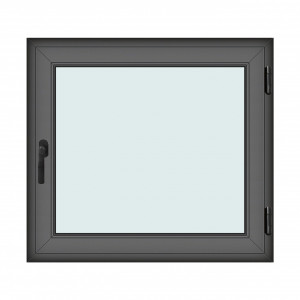 Fereastra 110x100cm, 1 canat, antracit, dreapta si rabatare, Klass, 7cm, 6 camere, 2 garnituri