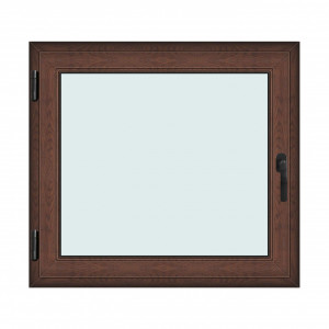 Fereastra 110x100cm, 1 canat, maro, nuc, stanga si rabatare, Klass, 7cm, 6 camere, 2 garnituri