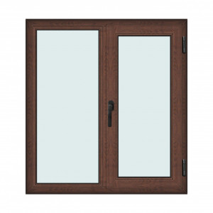 Fereastra 120x130cm, 2 canate, maro, nuc, dreapta si rabatare, Klass, 7cm, 6 camere, 2 garnituri - Img 1