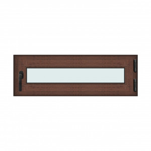 Fereastra 120x40cm, 1 canat, maro, nuc, dreapta si rabatare, Klass, 7cm, 6 camere, 2 garnituri - Img 1
