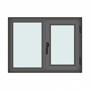 Fereastra 120x90cm, 2 canate, antracit, dreapta si rabatare, Klass, 7cm, 6 camere, 2 garnituri - Img 1