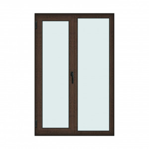 Fereastra 130x200cm, 2 canate, wenge (tabac), stanga si rabatare, Klass, 7cm, 6 camere, 2 garnituri - Img 1
