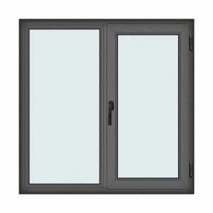 Fereastra 140x140cm, 2 canate, antracit, dreapta si rabatare, Klass, 7cm, 6 camere, 2 garnituri - Img 1