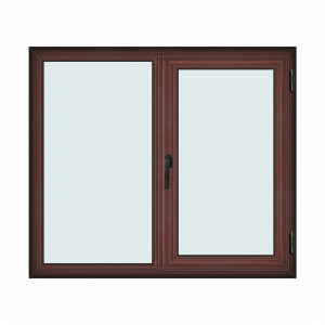 Fereastra 150x130cm, 2 canate, mahon, dreapta si rabatare, Klass, 7cm, 6 camere, 2 garnituri