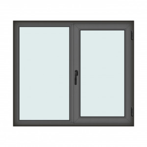 Fereastra 160x140cm, 2 canate, antracit, dreapta si rabatare, Klass, 7cm, 6 camere, 2 garnituri