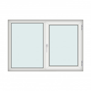 Fereastra 175x120cm, 2 canate, alb, dreapta si rabatare, Klass, 7cm, 6 camere, 2 garnituri