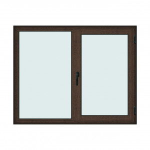 Fereastra 175x140cm, 2 canate, wenge (tabac), dreapta si rabatare, Klass, 7cm, 6 camere, 2 garnituri - Img 1