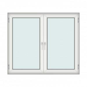 Fereastra 175x150cm, 2 canate, alb, 2 deschideri si rabatare, cu montant fix, Klass, 7cm, 6 camere, 2 garnituri