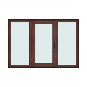 Fereastra 190x130cm, 3 canate, mahon, stanga si rabatare, Klass, 7cm, 6 camere, 2 garnituri
