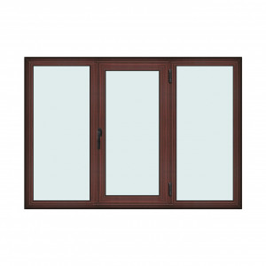 Fereastra 200x140cm, 3 canate, mahon, dreapta si rabatare, Klass, 7cm, 6 camere, 2 garnituri