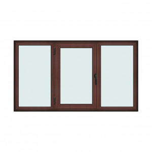 Fereastra 210x120cm, 3 canate, mahon, stanga si rabatare, Klass, 7cm, 6 camere, 2 garnituri - Img 1