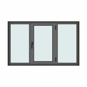 Fereastra 210x130cm, 3 canate, antracit, dreapta si rabatare, Klass, 7cm, 6 camere, 2 garnituri - Img 1