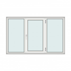 Fereastra 220x140cm, 3 canate, alb, dreapta si rabatare, Klass, 7cm, 6 camere, 2 garnituri
