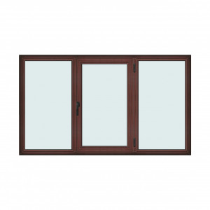 Fereastra 240x140cm, 3 canate, mahon, dreapta si rabatare, Klass, 7cm, 6 camere, 2 garnituri - Img 1