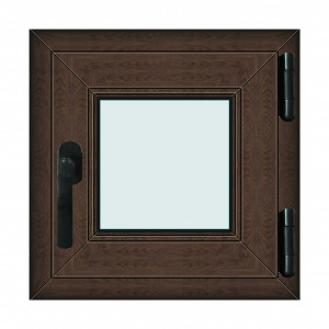 Fereastra 50x50cm, 1 canat, wenge (tabac), dreapta si rabatare, Klass, 7cm, 6 camere, 2 garnituri - Img 1
