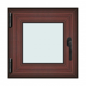 Fereastra 60x60cm, 1 canat, mahon, stanga si rabatare, Klass, 7cm, 6 camere, 2 garnituri