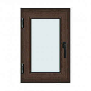 Fereastra 60x90cm, 1 canat, wenge (tabac), stanga si rabatare, Klass, 7cm, 6 camere, 2 garnituri
