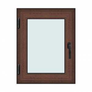 Fereastra 70x90cm, 1 canat, maro, nuc, stanga si rabatare, Klass, 7cm, 6 camere, 2 garnituri