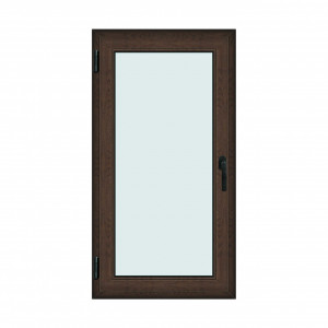 Fereastra 80x150cm, 1 canat, wenge (tabac), stanga si rabatare, Klass, 7cm, 6 camere, 2 garnituri