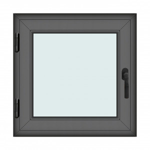 Fereastra 80x80cm, 1 canat, antracit, stanga si rabatare, Klass, 7cm, 6 camere, 2 garnituri - Img 1