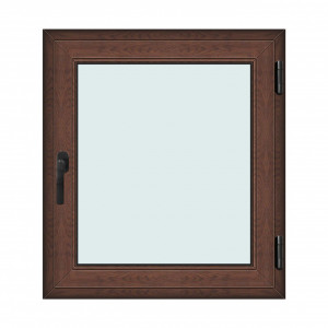 Fereastra 90x100cm, 1 canat, maro, nuc, dreapta si rabatare, Klass, 7cm, 6 camere, 2 garnituri