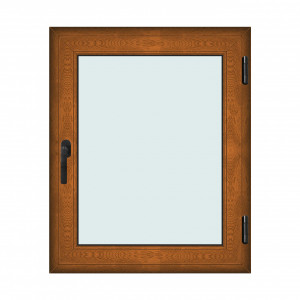 Fereastra 90x110cm, 1 canat, maro, stejar auriu, dreapta si rabatare, Klass, 7cm, 6 camere, 2 garnituri