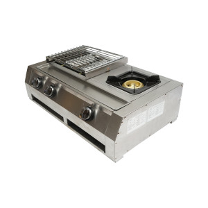 Gratar camping cu grill, 2 arzatoare si 1 zona de gatit, 676x400x185mm, Cod: DISLD01, Breckner Germany - Img 2