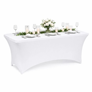 Husa masa elastica alba dreptunghiulara 152x70x74cm, BK99234