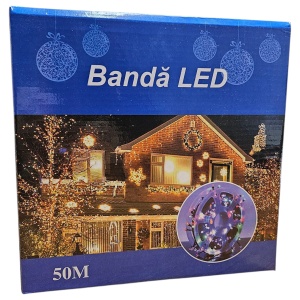 Instalație de Crăciun pe rolă – 50 m, LED Alb Cald, decor clasic festiv - Img 3